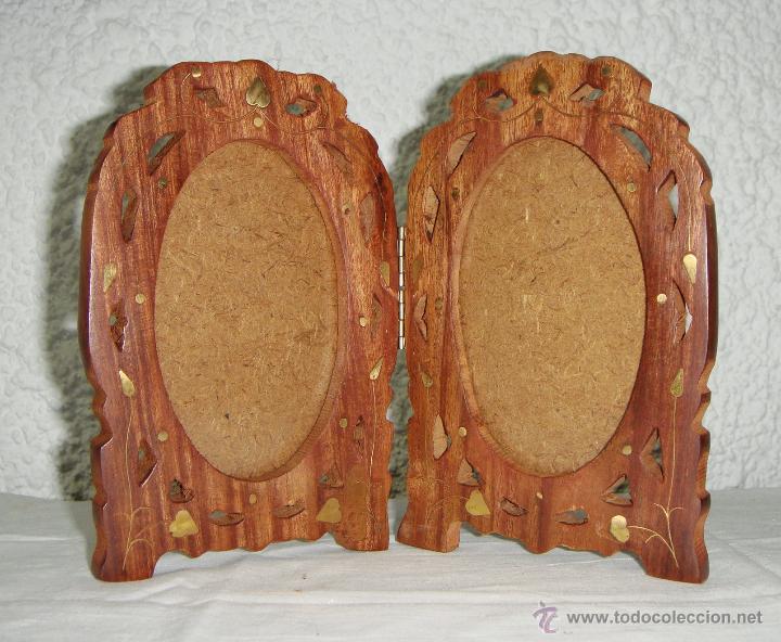 Vintage: Marcos Vintage de Madera Maciza y Bronce. (17 cm x 11 cm)