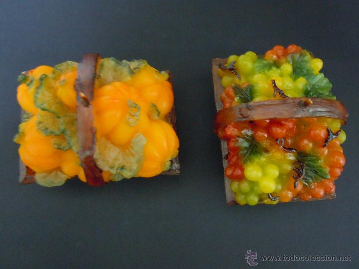 Vintage: DOS DECORATIVAS VELAS CON FORMA DE CESTAS - Foto 1