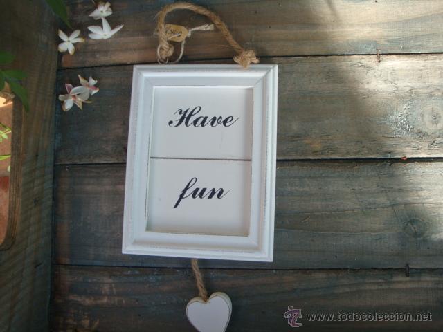 Vintage: Cuadrito decorativo de madera y cuerda