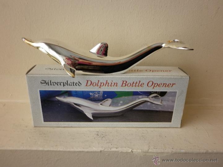 Vintage: ABRE BOTELLAS SILVERPLATED CON FORMA DE DELF&Iacute;N A&Ntilde;OS 70 - Foto 5