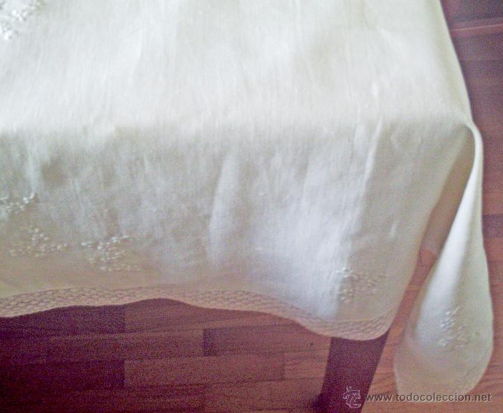 Vintage: MANTEL DE HILO DE LINO - Foto 3