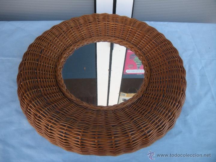Vintage: ESPEJO REDONDO RATTAN - Foto 5
