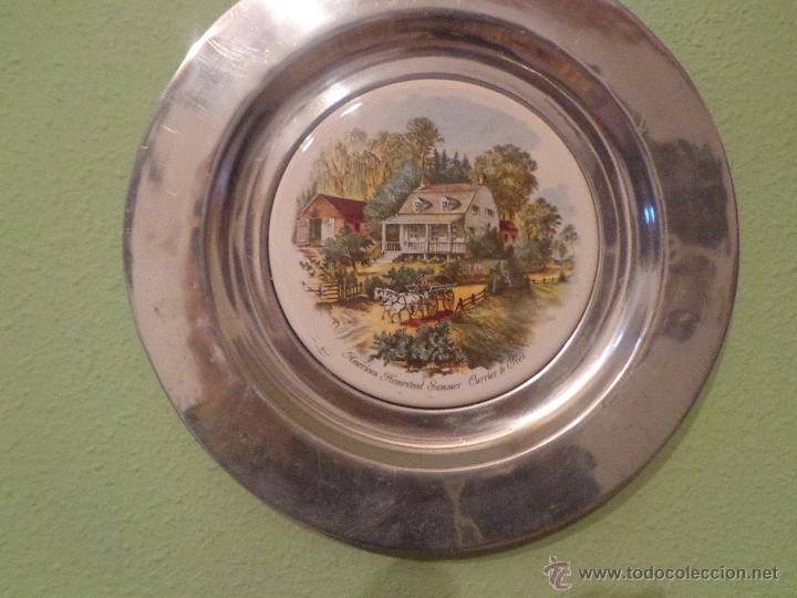 Vintage: PLATO DE CER&Aacute;MICA ENMARCADO PARA COLGAR