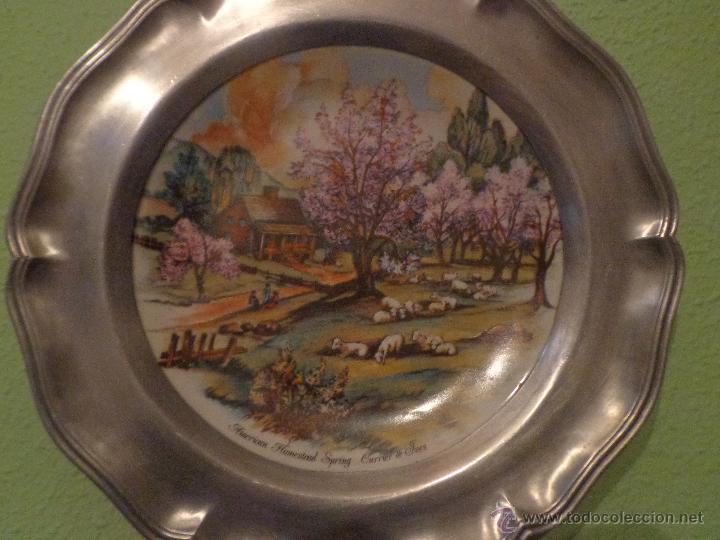 Vintage: PLATO DE CER&Aacute;MICA ENMARCADO PARA COLGAR
