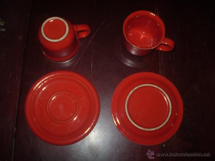 Vintage: PAREJA DE TAZAS DE DESAYUNO DE GRES CON SUS PLATOS - Foto 3