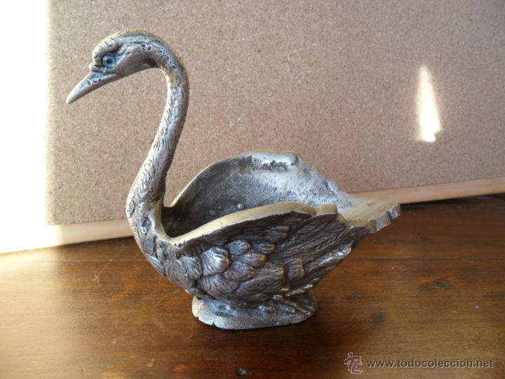 Vintage: CISNE DE METAL PLATEADO - Foto 5