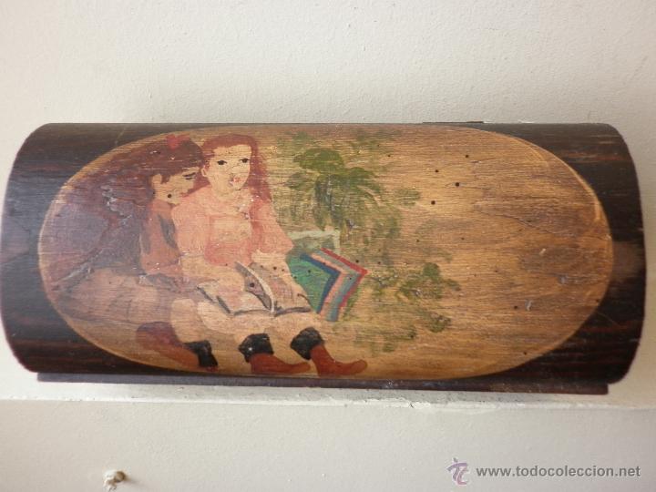 Vintage: COFRE, CAJA DE MADERA  FRANCESA, PINTADA A MANO