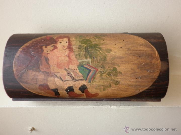 Vintage: COFRE, CAJA DE MADERA  FRANCESA, PINTADA A MANO - Foto 7