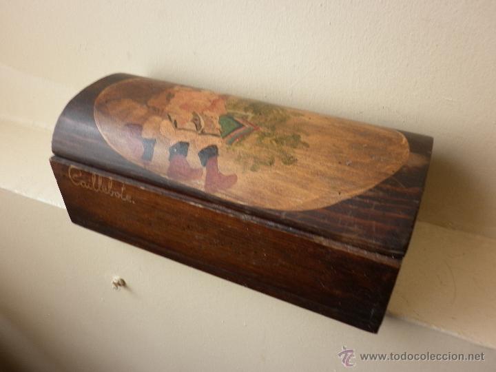 Vintage: COFRE, CAJA DE MADERA  FRANCESA, PINTADA A MANO - Foto 8