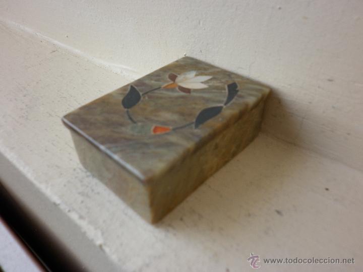 Vintage: CAJA DE MARMOL DE AGRA ,INDIA - Foto 3