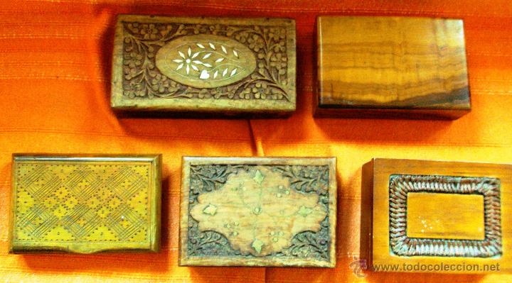 Vintage: Lote de cinco 5 cajas de madera distintas - Foto 1