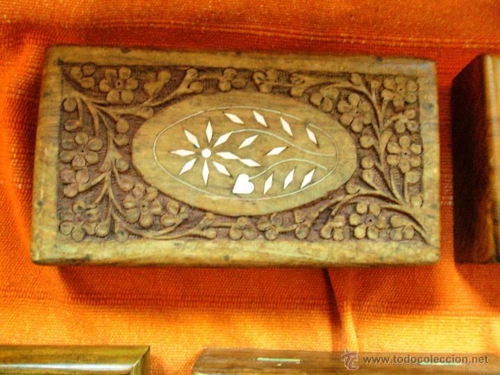 Vintage: Lote de cinco 5 cajas de madera distintas - Foto 2