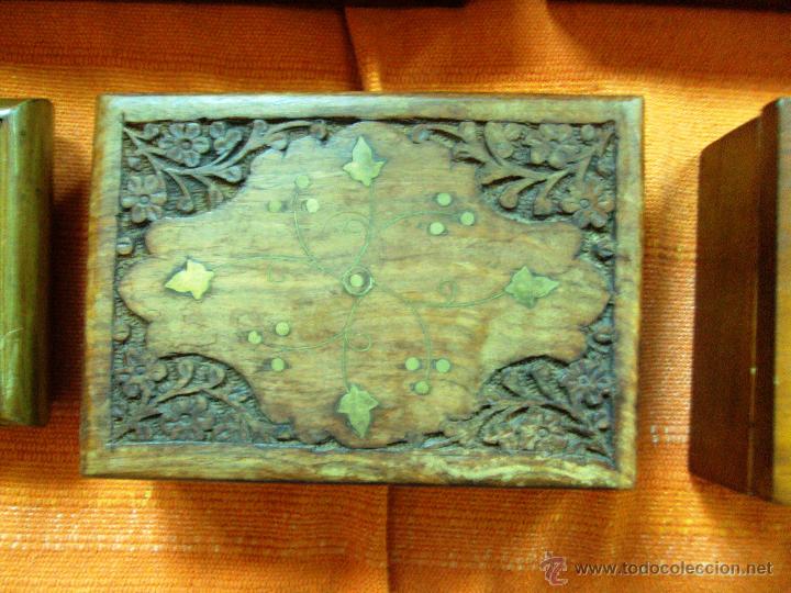 Vintage: Lote de cinco 5 cajas de madera distintas - Foto 3