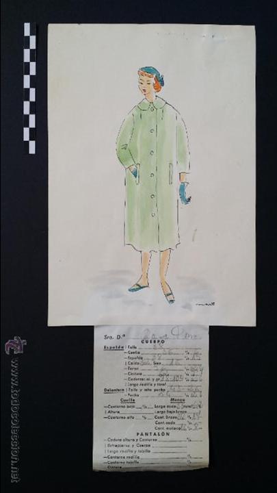 Vintage: Muestras de modista con dibujo. - Foto 2