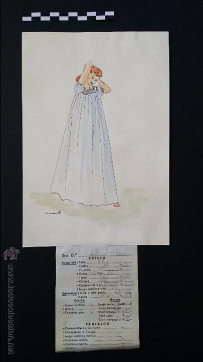 Vintage: Muestras de modista con dibujo. - Foto 3