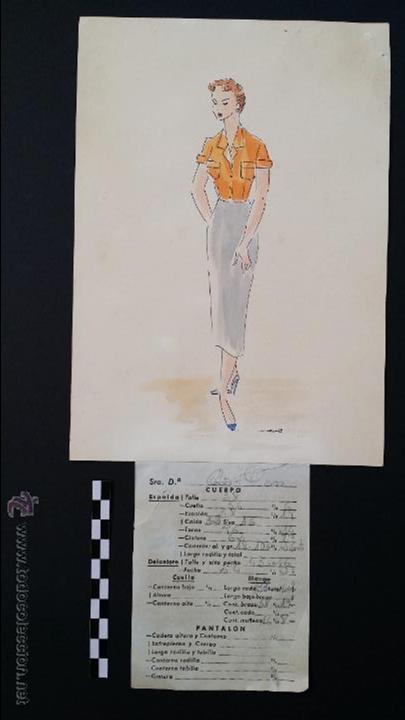Vintage: Muestras de modista con dibujo. - Foto 5