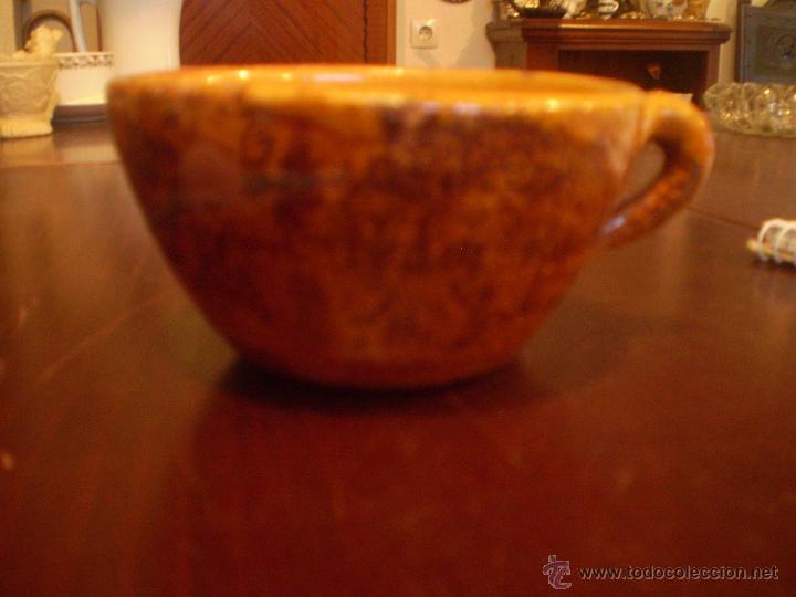 Vintage: TAZA DE BARRO COCIDO Y VIDRIADO