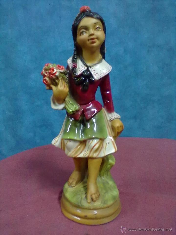 Vintage: FIGURA NI&Ntilde;A CON RAMO SIMEL. - Foto 1