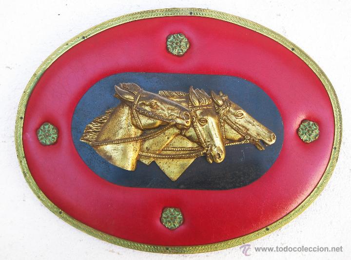 Vintage: CUADRO SUPER VINTAGE EN SKY Y CABALLOS BRONCE - Foto 3