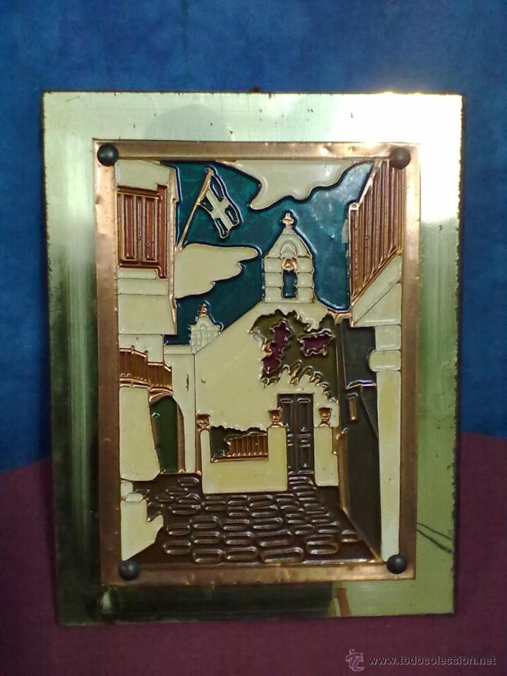 Vintage: COBRE REPUJADO Y PINTADO
