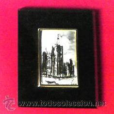 Vintage: Placa de plata sobre espejo hecha a mano, Hisp&aacute;nica.