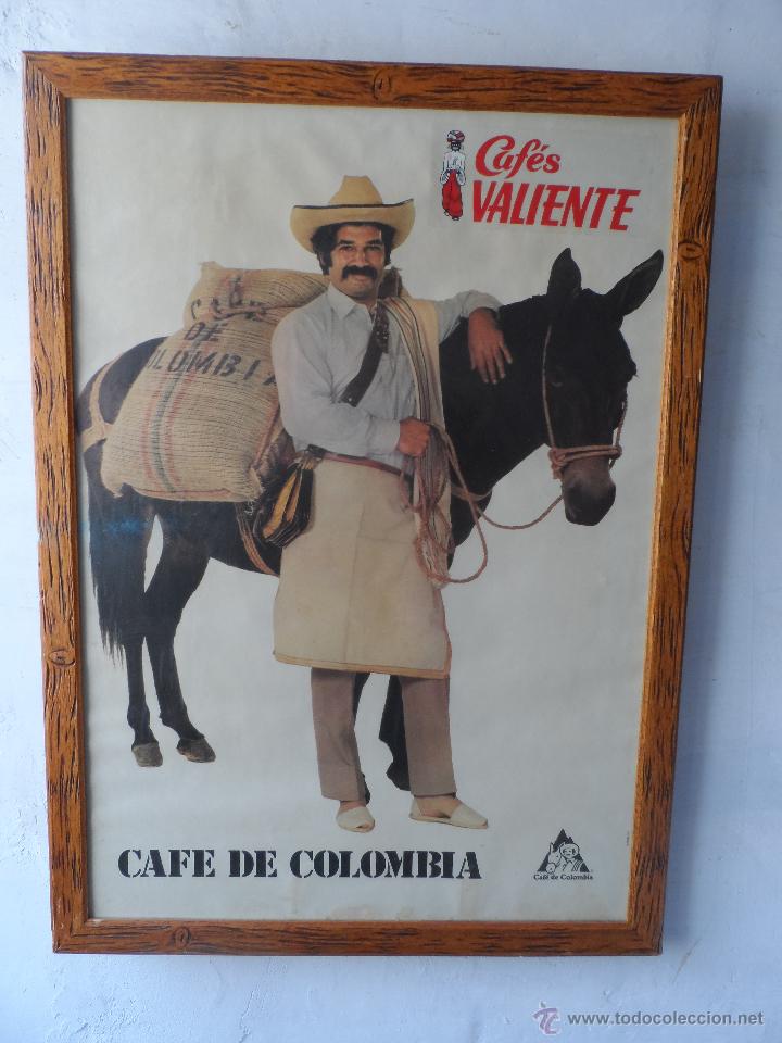 Vintage: EXCELENTE PUBLICIDAD ANTIGUA CAFE DE COLOMBIA CAFES VALIENTE LAMINA ORIGINAL