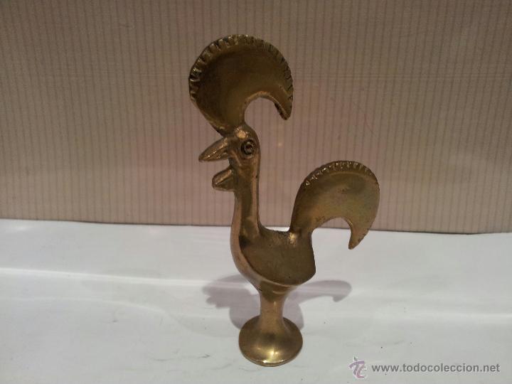 Vintage: gallo en metal bronce o similar ver fotos