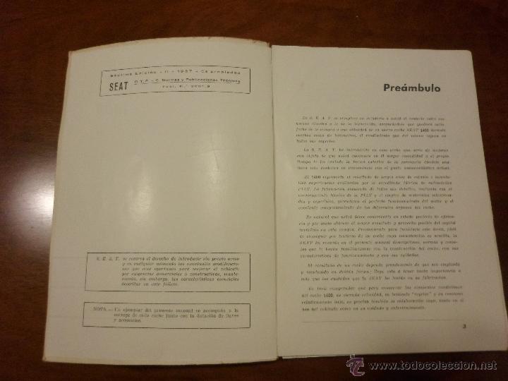 Vintage: Manual SEAT 1400 - Foto 2