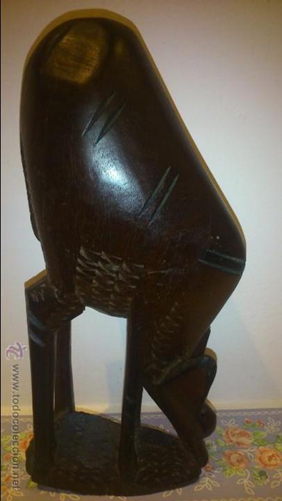 Vintage: cerbatillo pastando. escultura en madera - Foto 3