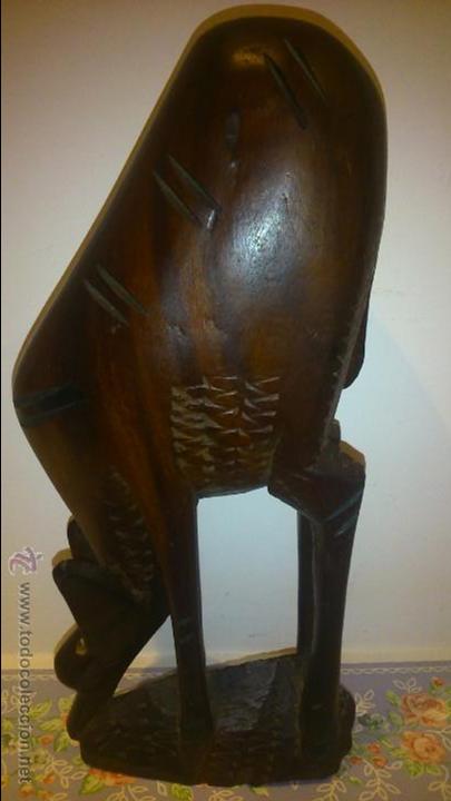 Vintage: cerbatillo pastando. escultura en madera - Foto 4