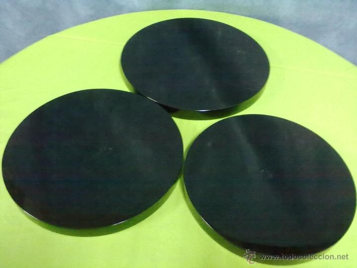 Vintage: TRES BANDEJAS REDONDAS LACA ORIENTAL - Foto 5