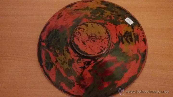 Vintage: PLATO ESMALTADO DE COBRE CON AVE DEL PARAISO - Foto 4
