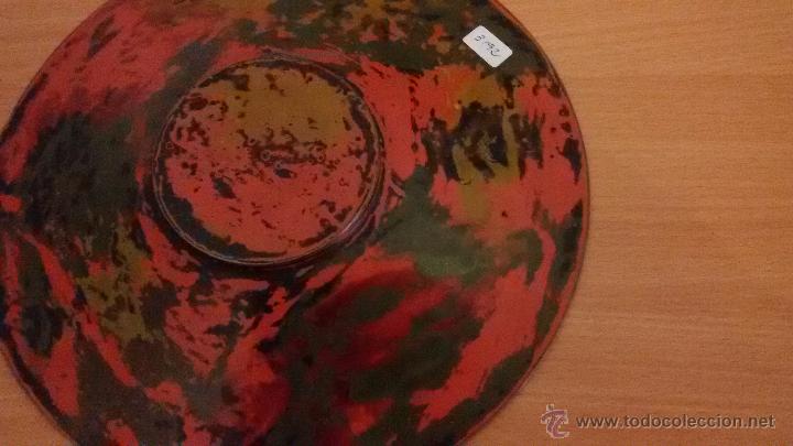 Vintage: PLATO ESMALTADO DE COBRE CON AVE DEL PARAISO - Foto 6