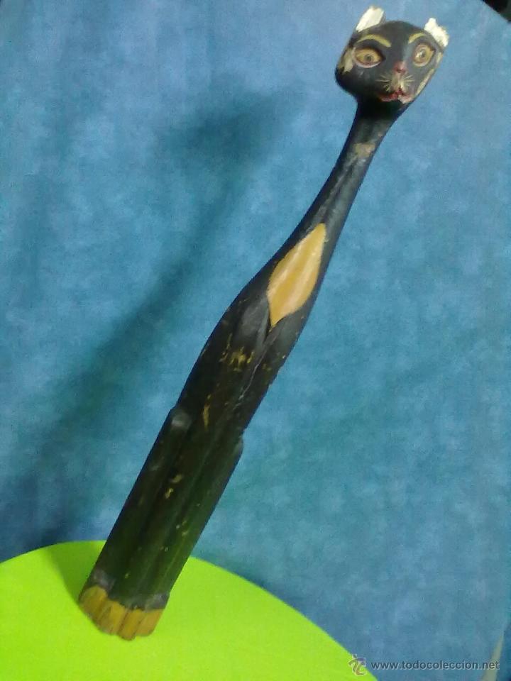 Vintage: BELLA TALLA MADERA GATO EGIPCIO PARA RESTAURAR