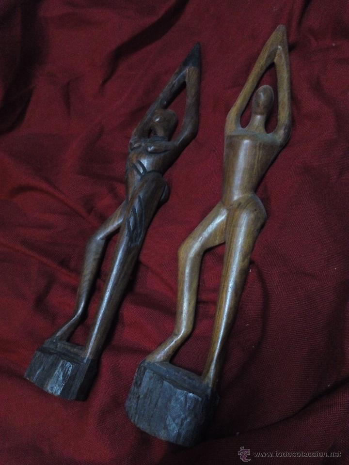 Vintage: PAREJA ARTISTICA TALLAS EN MADERA - Foto 1