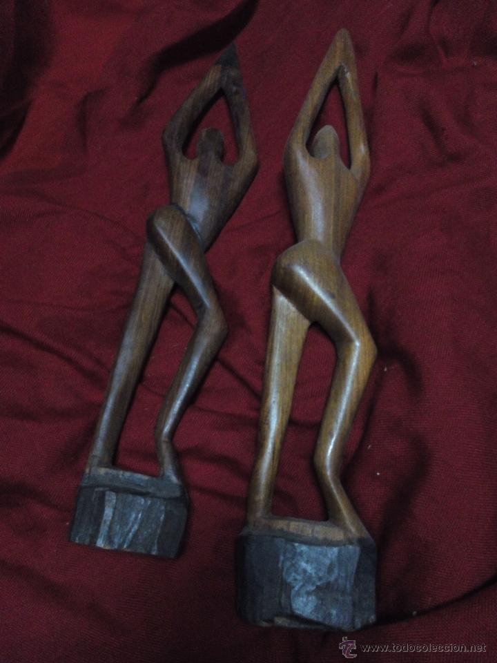 Vintage: PAREJA ARTISTICA TALLAS EN MADERA - Foto 3