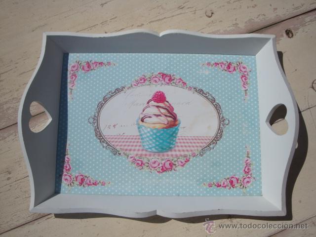 Vintage: bandeja de madera shabby-chic - Foto 2