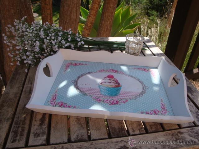 Vintage: bandeja de madera shabby-chic - Foto 5