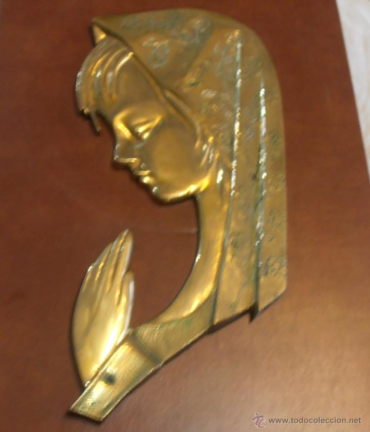 Vintage: CUADRO DE VIRGEN , NI&Ntilde;A DE BRONE - Foto 1