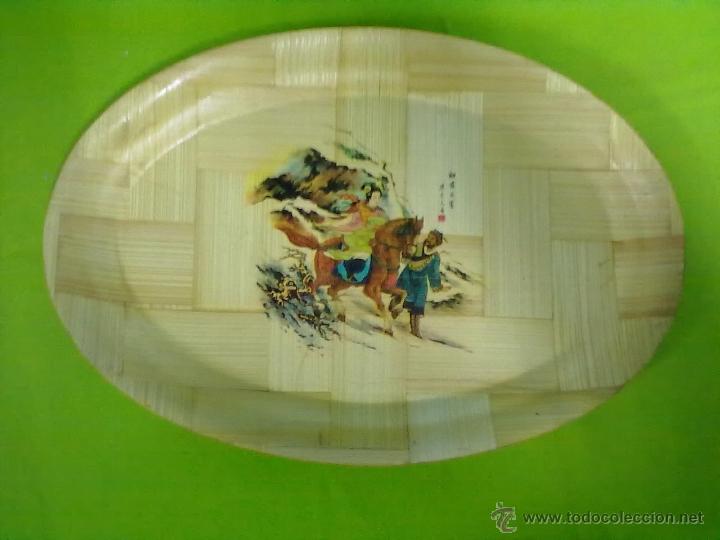 Vintage: BANDEJA OVALADA BAMBU