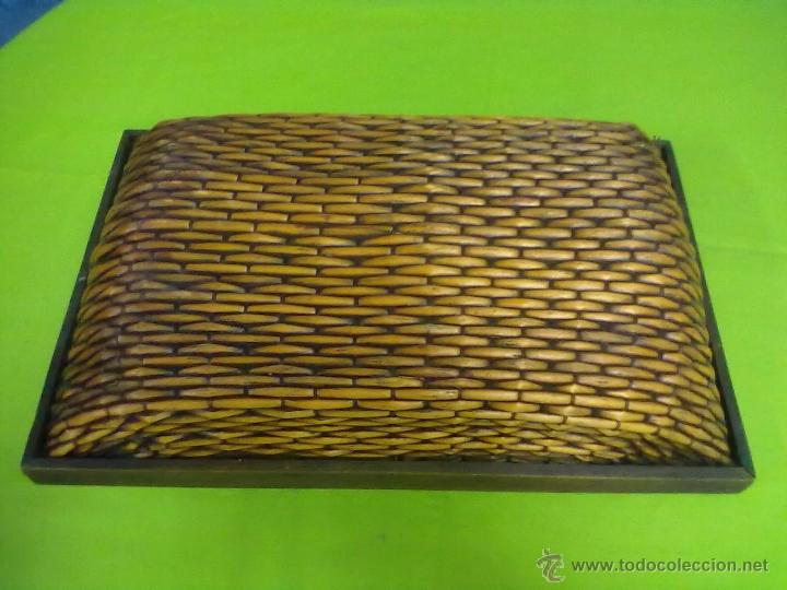 Vintage: CENTRO MESA RATAN Y MADERA FRUTERO - Foto 3