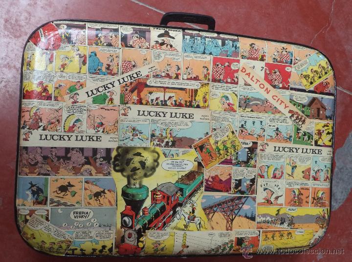 maleta antigua decorada con comics,lucky luke,c - Buy Other vintage objects  for decoration on todocoleccion
