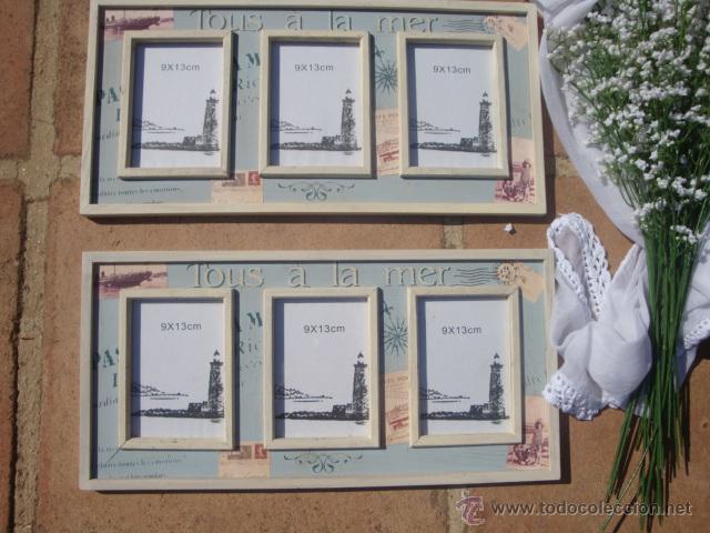 Vintage: 2 portafotos de madera