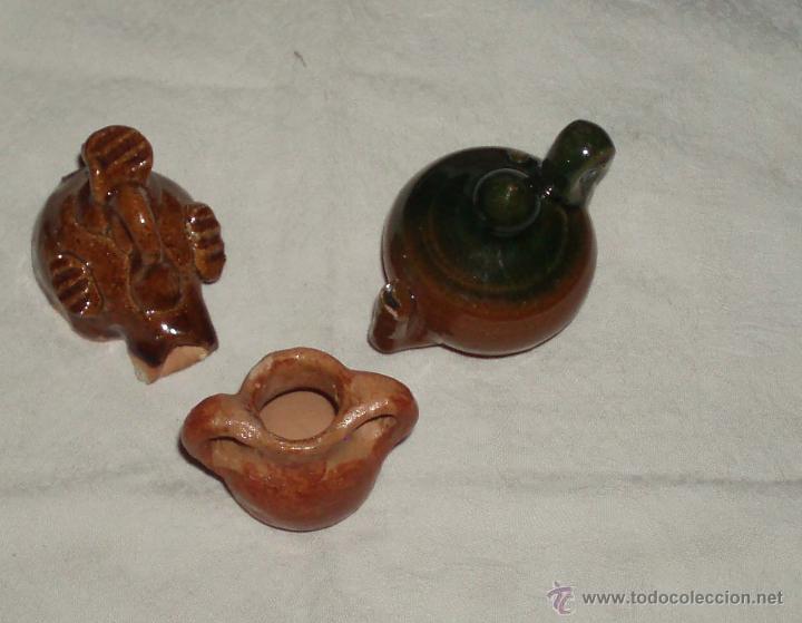Vintage: lote de jarrita y dos cantaros vidriados ideal casa de mu&ntilde;ecas
