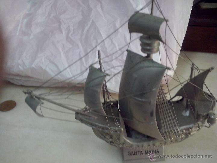Vintage: carabela santa maria en metal