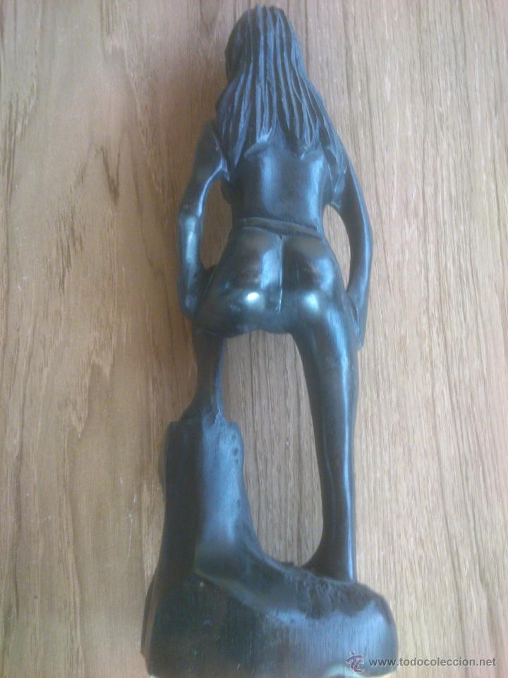 Vintage: FIGURA DE MUJER MADERA EBONIZADA - Foto 3