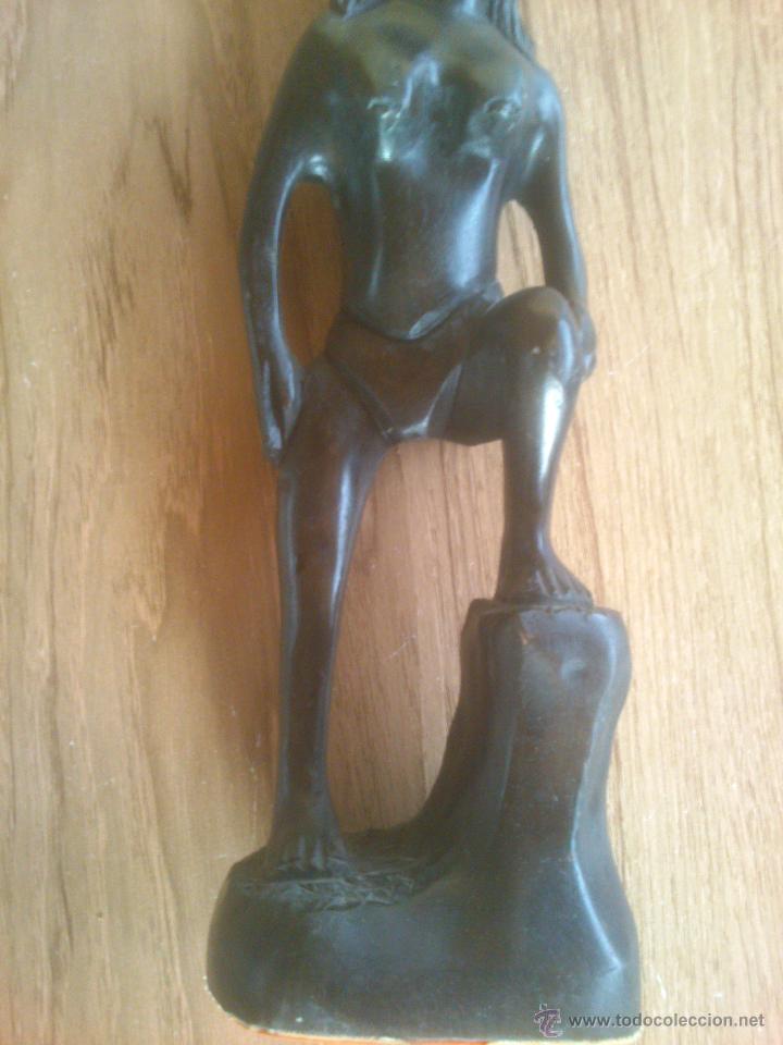 Vintage: FIGURA DE MUJER MADERA EBONIZADA - Foto 4