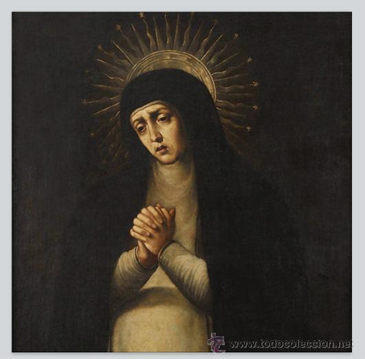 Vintage: Precioso azulejo 10x10 Mater Dolorosa.