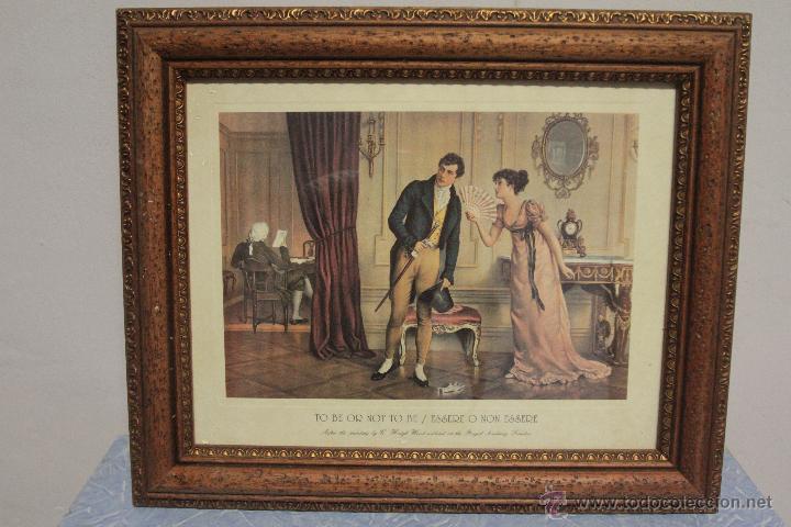 Vintage: l&aacute;mina enmarcada, real academia de londres 37x44cm