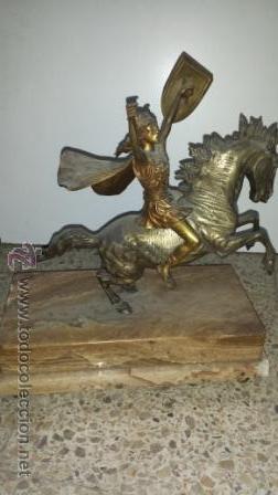 Vintage: CABALLERO DE BRONCE PEANA MARMOL - Foto 1